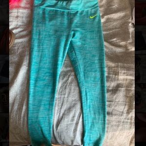 Little Girls Blue/Green Athletic Leggings
